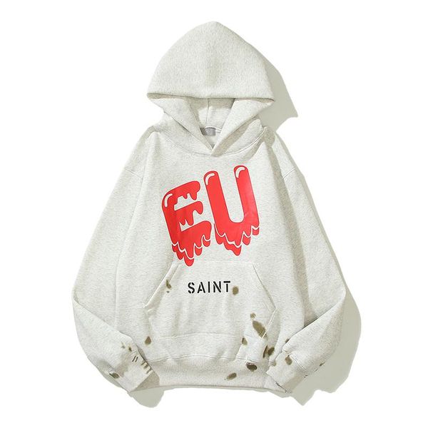 

men's hoodies & sweatshirts red heart graffiti distressed loose fleece hooded for men and women high street casual oversized hoodiesmen, Black