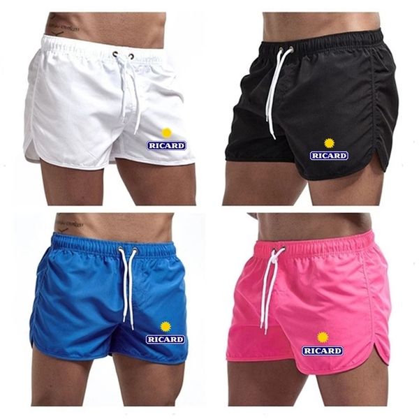 

ricard swimwear shorts summer beach shorts fitness training beachwear pants breathable boardshorts surf swimsuit male clothing 220620