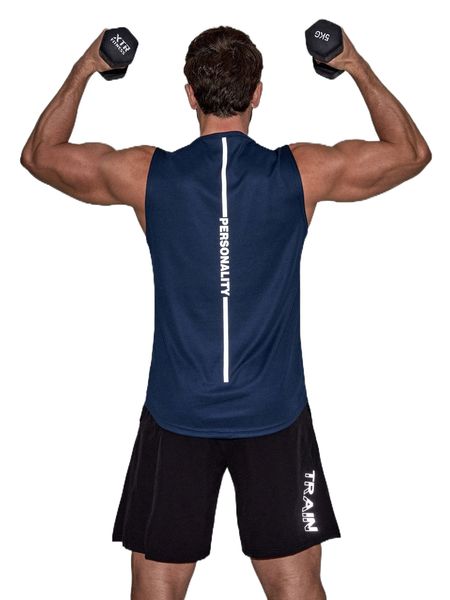 

men reflective letter graphic sports tank q2ej#, White;black