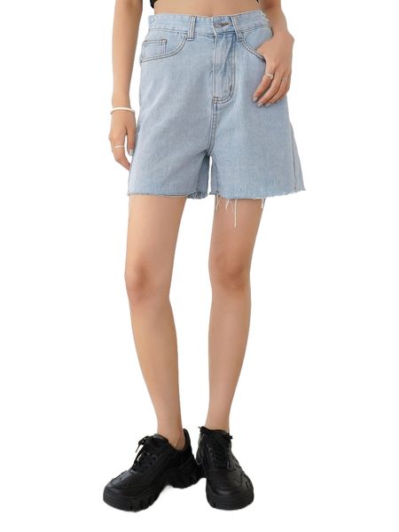 

dazy raw hem wide leg denim shorts d0py#, White;black