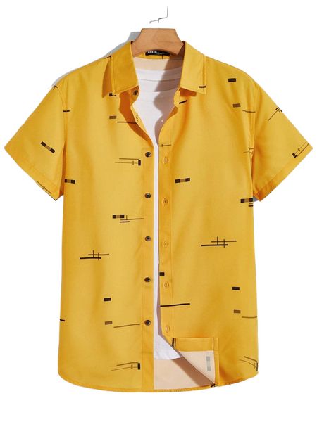 

men geo print shirt without tee c0rk#, White;black