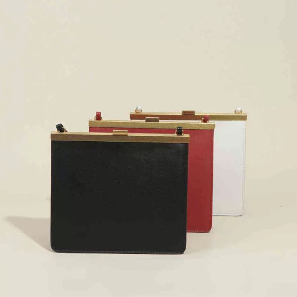 

briefcases 2021 metal buckle leather women's single shoulder msenger bag busins document portable side clip bag