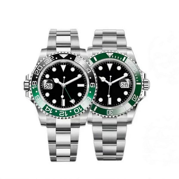 

mens green watch automatic mechanical wristwatch 41mm blue black ceramic sapphire glass super luminous fashion luxury watches, Slivery;brown