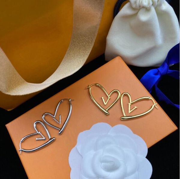 

2022 very charm women hoop earrings luxury 18k gold silver earrings fashion lady ear studs r jewelry earring accessories romantic valentine&, Golden;silver