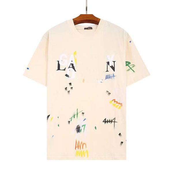 

men's t-shirts italy joint ink splashing graffiti lanviin 100% cotton designer t shirt paris fashion tshirts summer pattern male a1, White;black