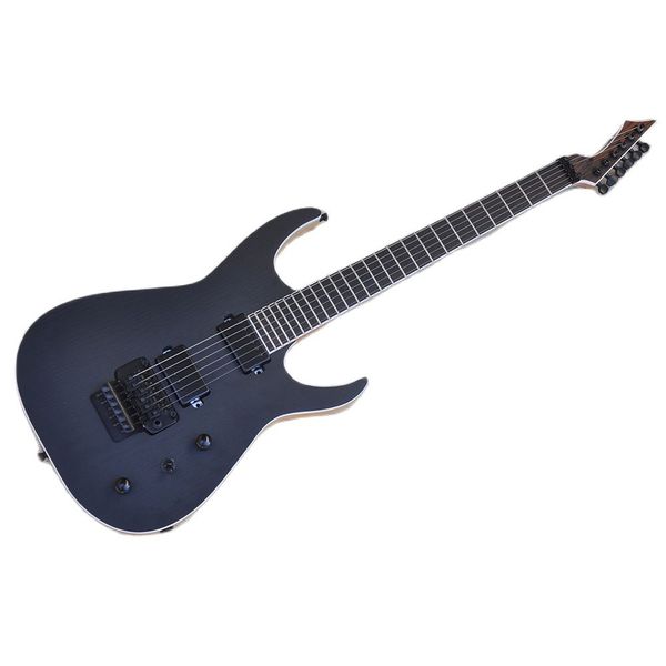

6 strings matte black electric guitar with floyd rose