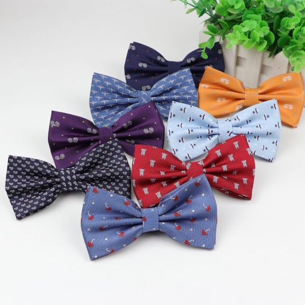 Papillon Uomo Bambini Poliestere Bici Ombrello Cane Cravatta per auto Uomo Tempo libero Farfalla Camicie da festa Bowknot Bowtie Cravatte Accessori Fiocco