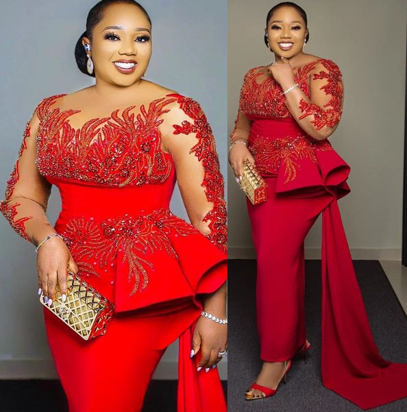 

2022 plus size arabic aso ebi luxurious sheath prom dresses beaded crystals lace evening formal party second reception birthday engaegment g, Black