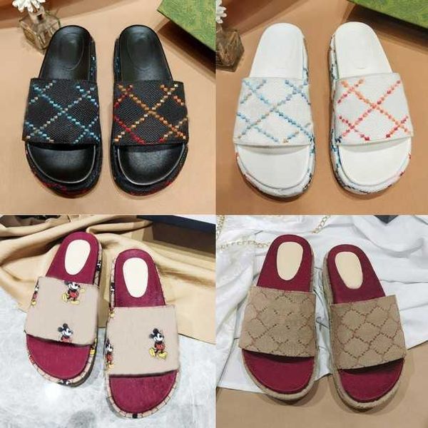 

designer g sandals sandal womens canvas for slippers slide flip flops luxury flat thick bottom embroidery printed rubber dress, Black