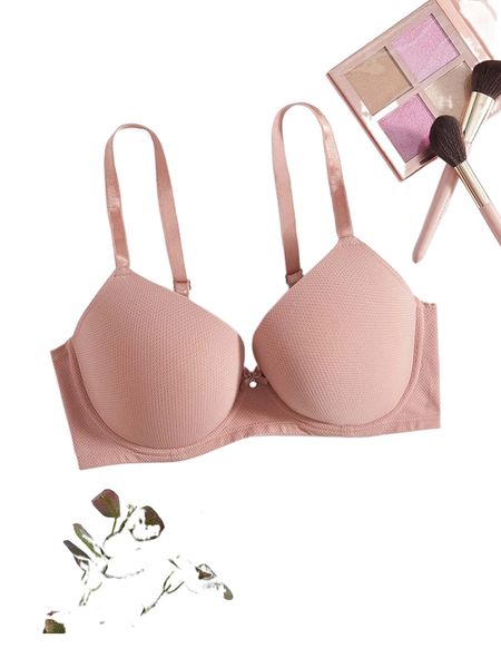 

plus bow detail push up bra k9up#, Black;white