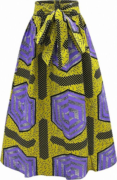 

women's african wax print skirt ankara long skirt triditional tribal maxi skirt with pockets  90bo#, Black;gray