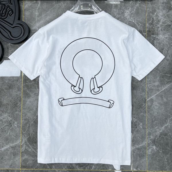 

ch classic t shirts short sleeves summer letter horseshoe sanskrit cross print sweatshirts t-shirts mens woman designer loose tees 8apt, White;black
