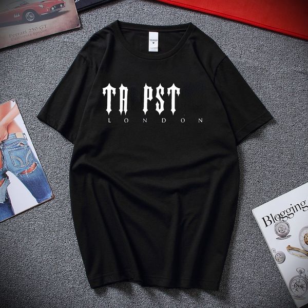 

fashion brand trapsta t shirt high street casual cotton round-neck short-sleeved t-shirt pullover loose top, White;black