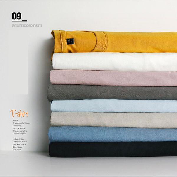 

summer short sleeve mens t shirt new fashion basic solid o-neck t-shirts men casual cotton soft touch slim tees, White;black