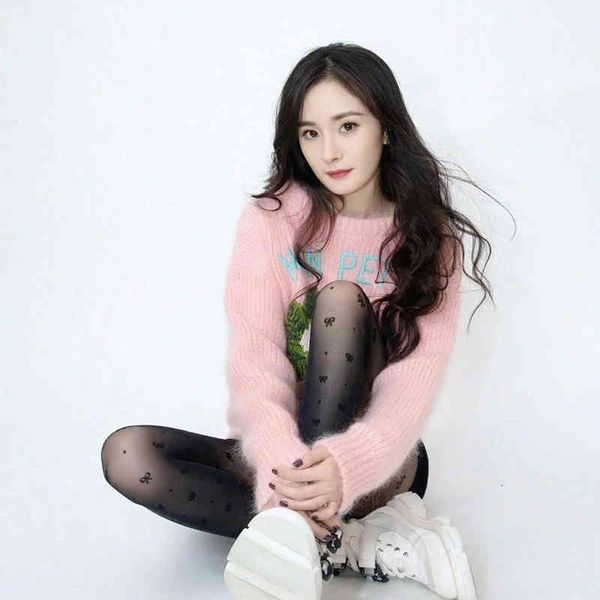 

women's knits & tees yang idempotent's same pink letter embroidered broccoli flower embroidered knitted round neck coat mohair swe, White