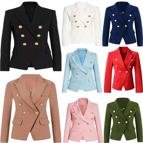 2022 Donna Nuova giacca cappotto slim Cappotti classici Tinta unita doppia fila Donna Fashion Lady Più colori disponibili 3XL