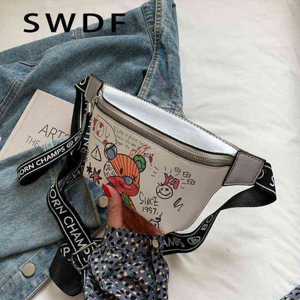

waist bag leather waist cartoon woman banana breast fashion cross 220422