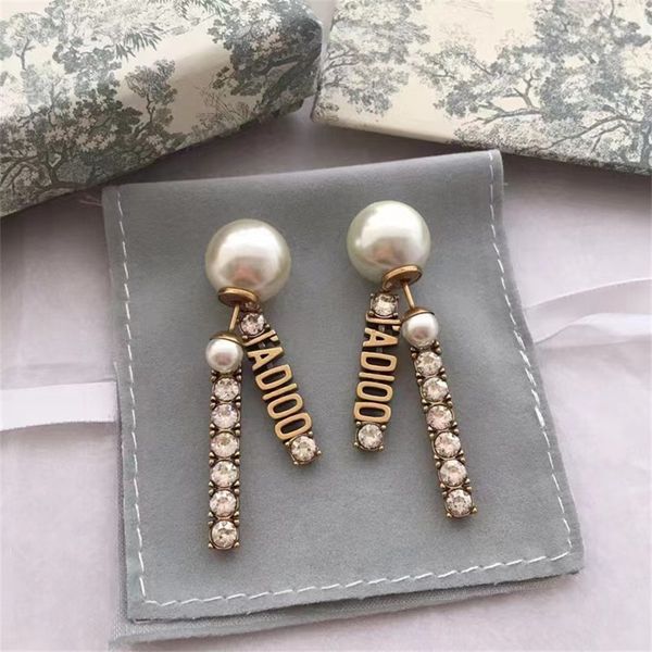 

84% off factory storeparent bar ja size pearl women's advanced row diamond earrings, Golden
