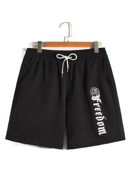 

men floral and letter graphic shorts r6uf#, White;black