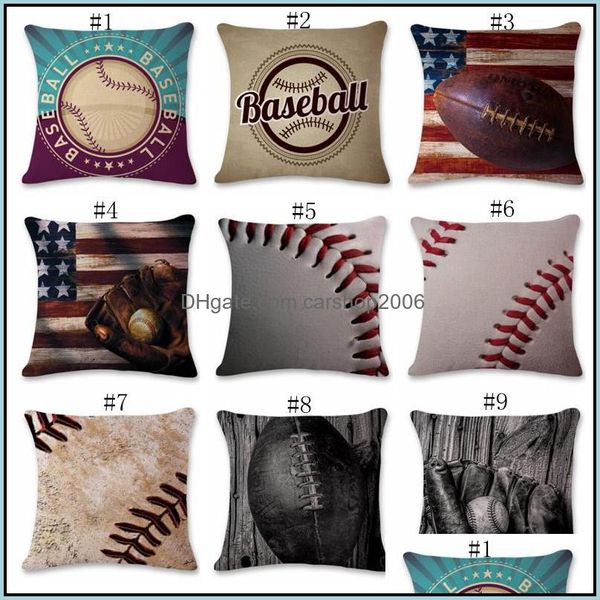 Caixa de travesseiro suprimentos de cama têxteis domésticos jardim ll beisebol ers esportes decorativo e sofá de assento de carro dhqh5
