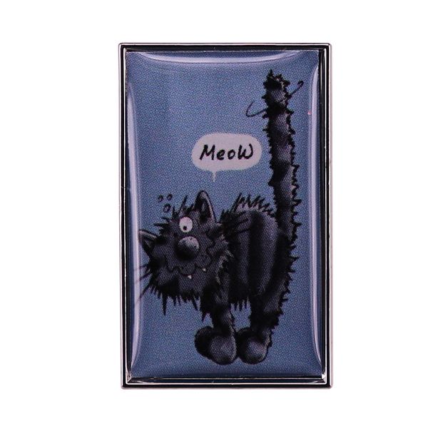 

cute cat meow pin funny novelty brooch cartoon animal jewelry gift, Blue