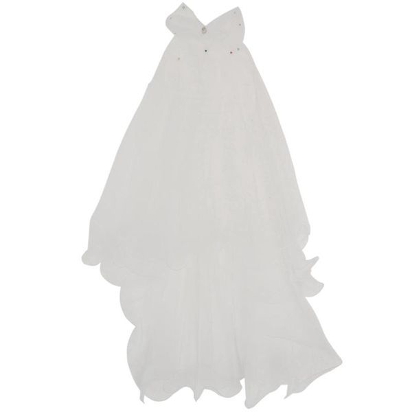 Boinas femininas vestido de casamento vestido branco camadas de tule tule borda véus de noiva