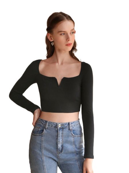 

mod sweetheart neck crop tee z7oi#, White