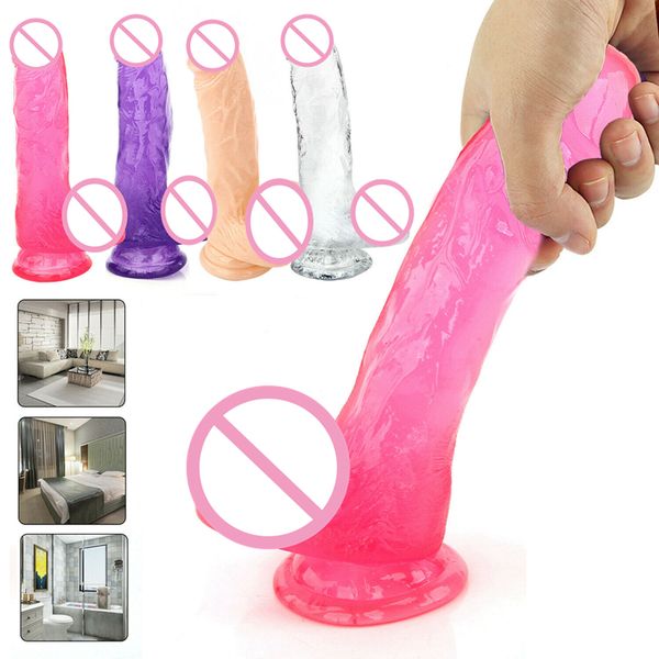 5 цветовой силиконовый реалистичный хрустальный желе дилдо мужской искусственный пенис маленький член с всасывающей чашкой женский мастурбатор сексуальные игрушки красоты