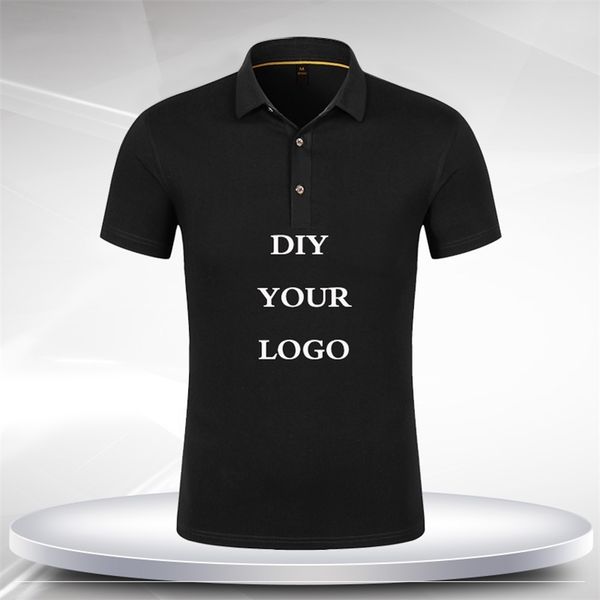 

customized polo shirt print your own design po text team company casual cotton short sleeve shirts 220608, White;black