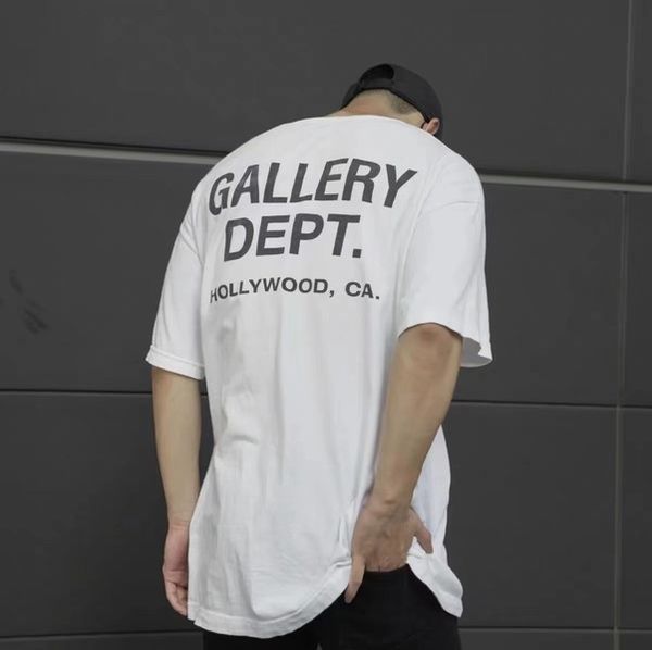 

t-shirt gallerydept classic vintage lettering vintage loose base short sleeve t-shirt men's fashion, White;black