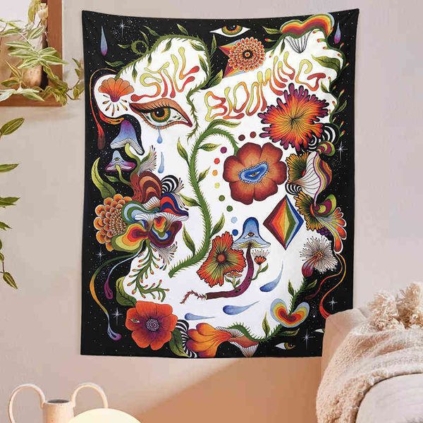 Psychedelic Rainbow Eye Tapestry Mandala Decorazione del giardino Arazzi da parete Carte Home Decorl Murale J220804