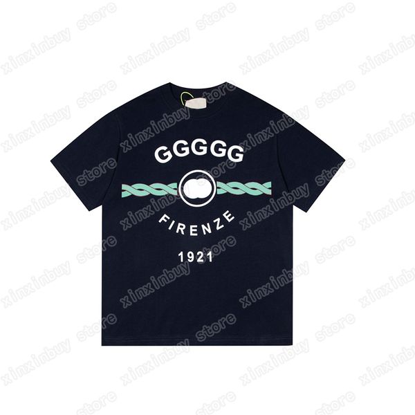 

22ss men women designers t shirts tee chest flowers webbing print cotton short sleeve crew neck streetwear white blue xinxinbuy xs, White;black
