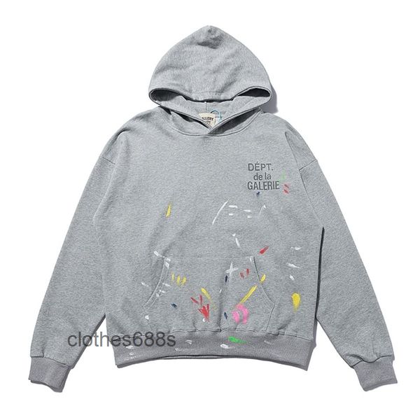 

brand gallerydept hoodies men's sweaters designer graffiti splash sweater virgil same men's and women's street high street pe, Black