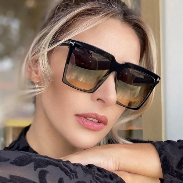 

lady oversized sunglasses women brand fashion big frame gradient sun female green yellow nbsp lunette de soleil femme, White;black