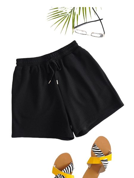 

drawstring waist track shorts f1ll#, White;black