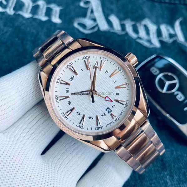 

watches wristwatch luxury fashion designer 42mm diver 150m a8900 automatic mechanical watch 007 rose gold white dial stainless steel bracel, Slivery;golden