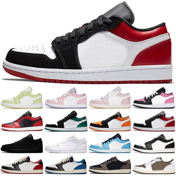 

2022 low cut jumpman 1 og 1s mens basketball shoes electro orange obsidian unc hyper royal university blue lucky green bred patent women man