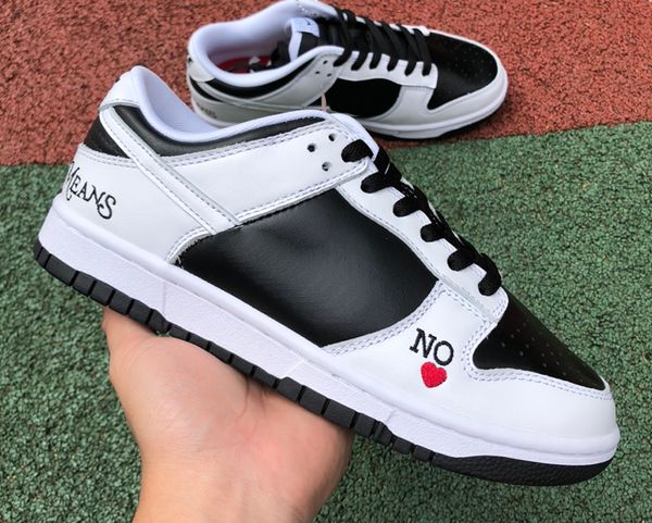 

skateboard shoes duks low black white red leisure shoe sneakers with box