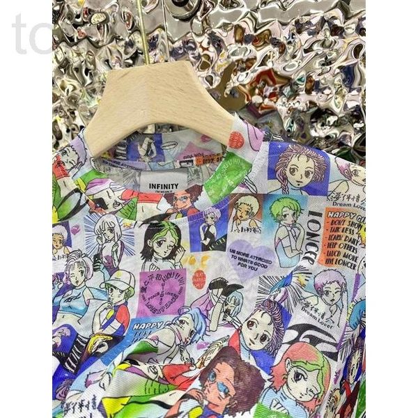 

women's t-shirt designer chaopai 22 early spring new color cartoon mesh bottom shirt t-shirt with long sleeve printed sunscreen inside, White