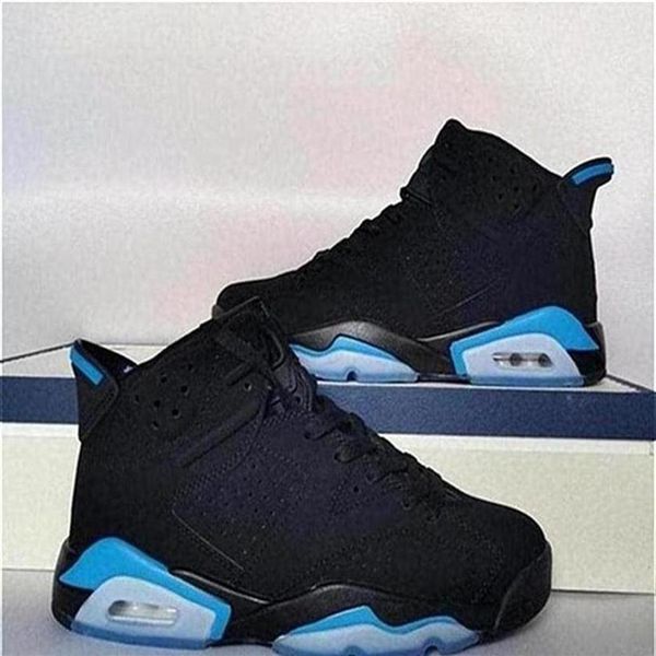 

2021 new arrival 6s unc kids basketball shoes black and blue 6s kids big boy shoes sport sneakers278y