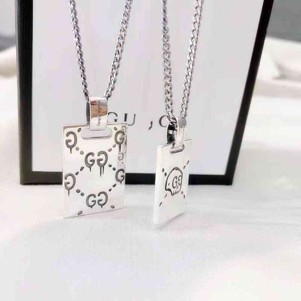 

s925 silver three-dimensional elf square necklace gift for lovers exclusive design jewel exclusive sale_d8hh
