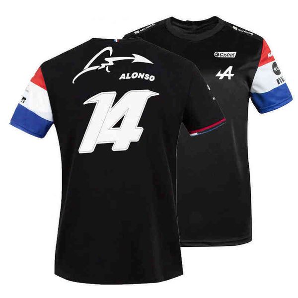 

2021 spain alpine f1 team racing alonso 3d men t-shirt breathable shirt short sleeve summer fashion red white blue, White;black