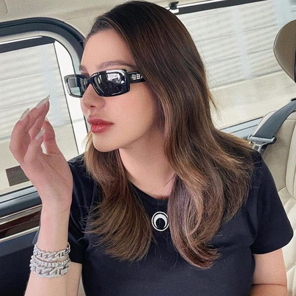 

luxury 22new narrow rectangular plank sunglasses uv400 for women 54-18-145 design black color sun glasses for precription goggles fullset de, White;black