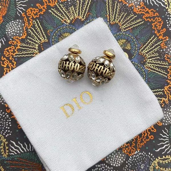 

70% off jewelry sales version wheat ear rhinestone round letter earrings women's fashion earrings, Golden