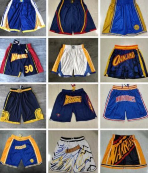 

golden state''warriors''men throwback basketball shorts pocket, Black