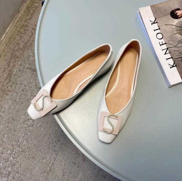 

spring slippers 2022new low square heel head metal buckle shallow mouth fashion single shoe european and american simple fashion women shoe, Black