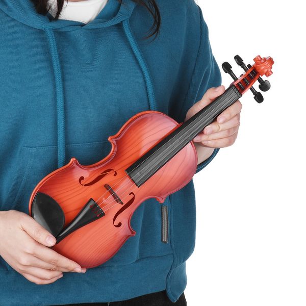 Violino Giocattolo educativo per bambini Mini violino elettrico con 4 corde regolabili Arco per violino Giocattolo per strumenti musicali per bambini 220419