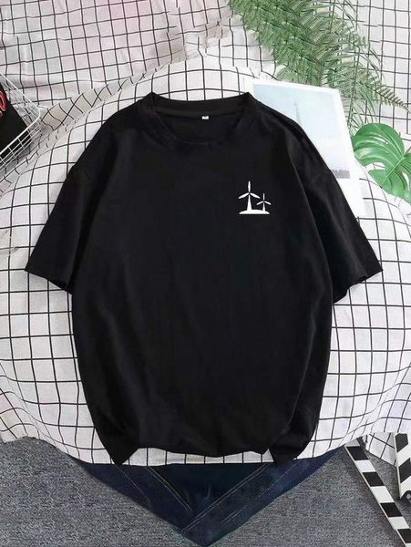 

men windmill print tee 07di#, White;black