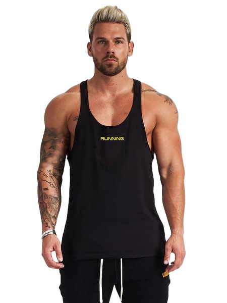 

men letter graphic sports tank i05v#, White;black
