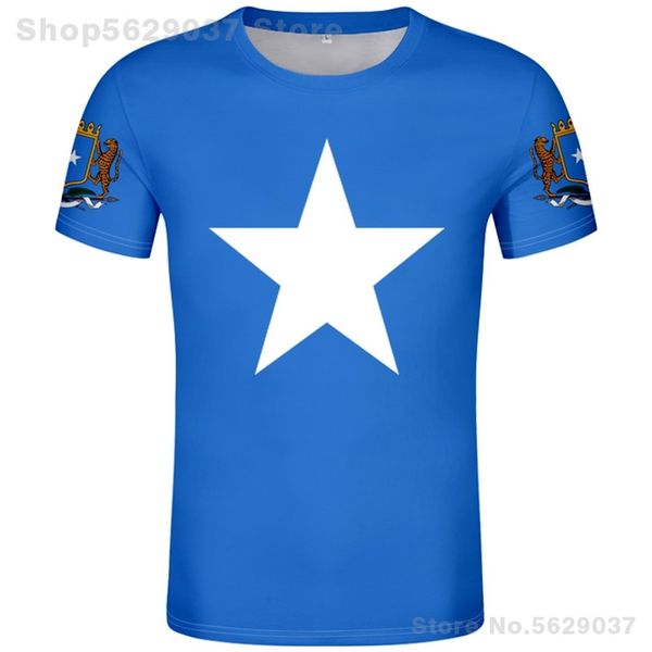 

somalia t shirt diy custom po name number som t-shirt nation flag soomaaliya federal republic somali print text clothing 220702, White;black